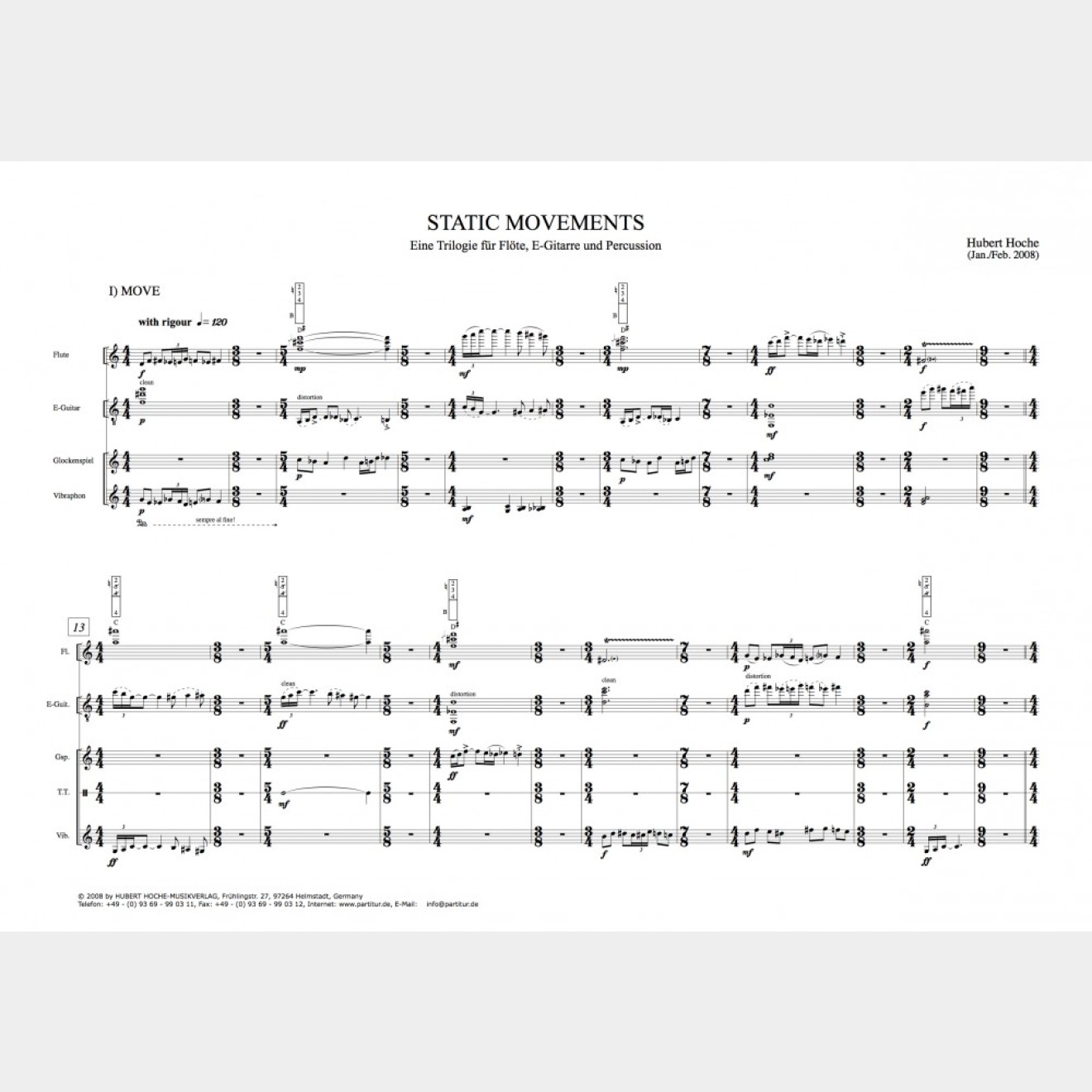 Static Movements, 32` (Score and Parts)